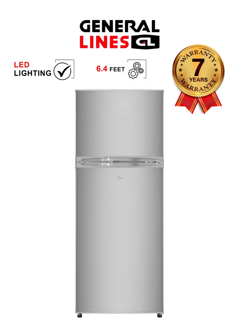 جنرال لاينز ثلاجة بابين - 6.4 قدم - 182 لتر - استيل - فضي - GLR182DF - Image 1